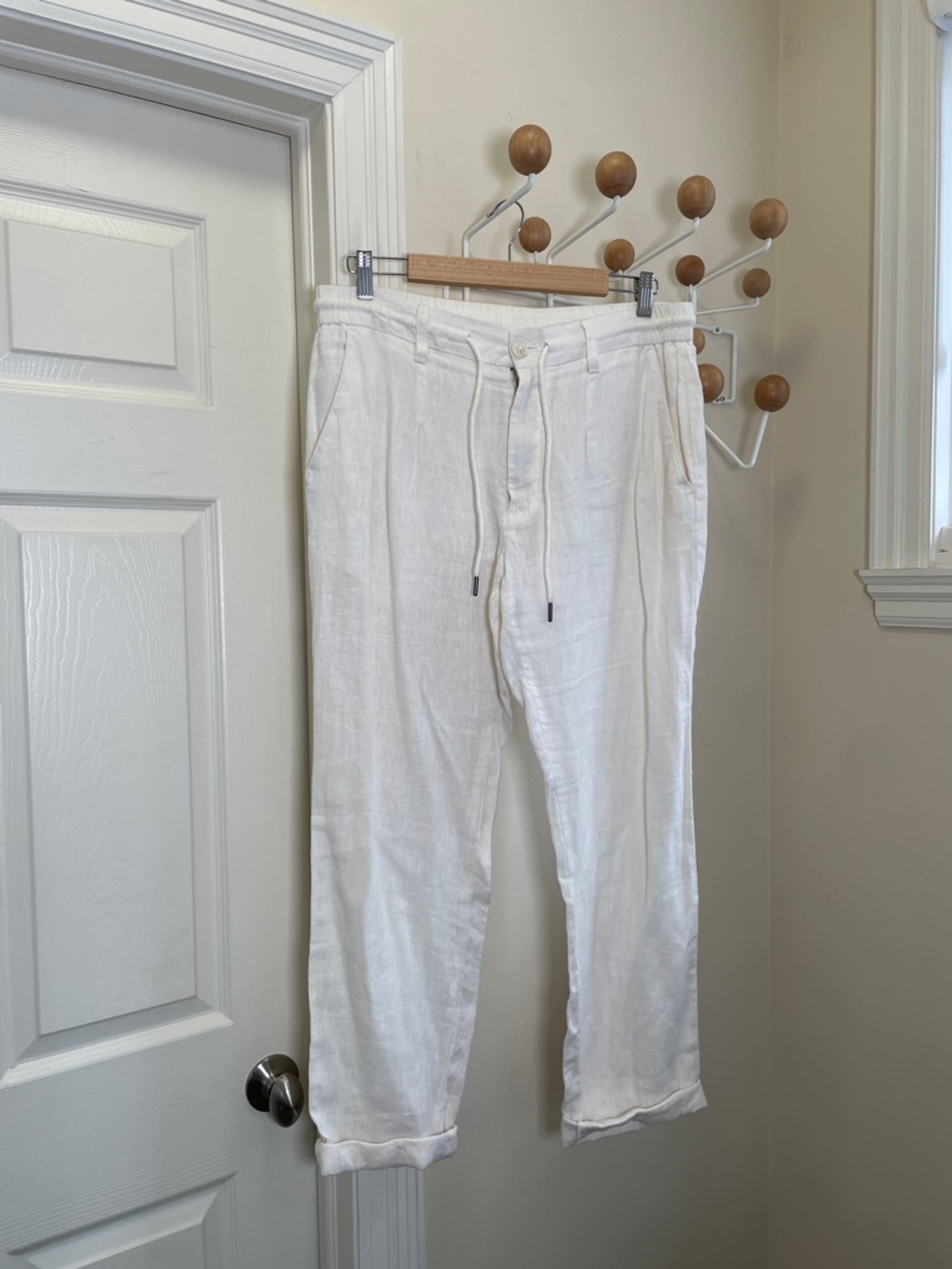 Bruun & Stengade - Linen Old Money Flowy Pants - Cream - 36